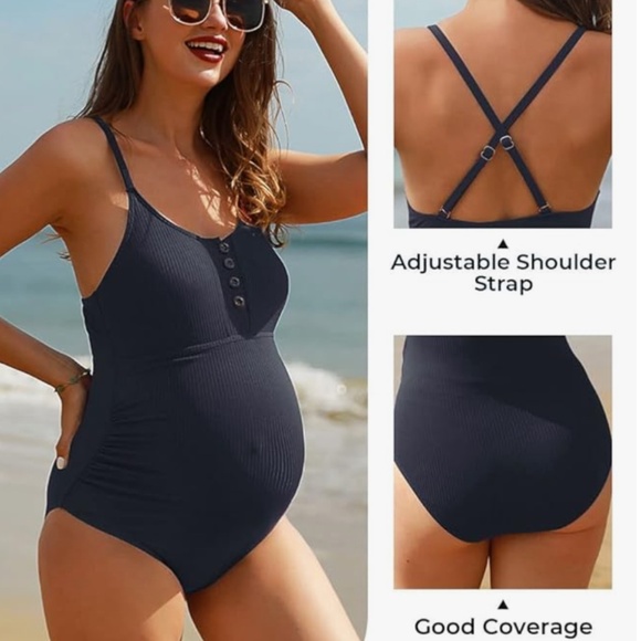 NWT SUMMER MAE NAVY FULL COVERAGE ONE PIECE - Picture 1 of 12